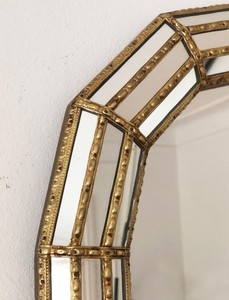 Pair of <b>Large</b> Vintage Venetian Full Length Brass Mirrors – Gold - Product Image 2