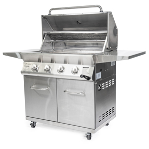 Wholesale 147cm 4 Burner Stainless Steel <b>BBQ</b> Burner Cabinet <b>Trolley</b> Gas Grill with Piezo Ignition for Patio - Product Image 3