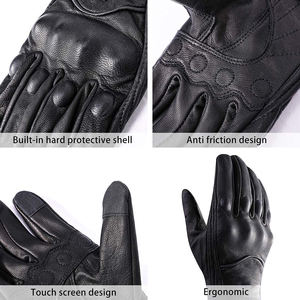 Gants de moto en cuir de haute qualité, écran tactile, protection complète des doigts, respirants, confortables, antidérapants, avec grip sur la paume - Product Image 2