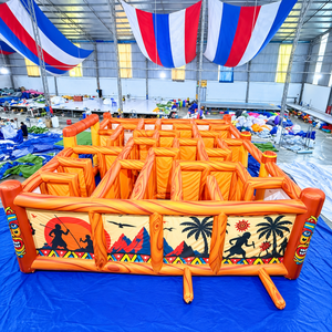 Laberinto Inflable de PVC Naranja, Circuito de Obstáculos Oxford para Niños, Juego Interactivo para Fiestas, para Niños de 3 Años, Parque Infantil Portátil para Interiores/Exteriores - Product Image 6