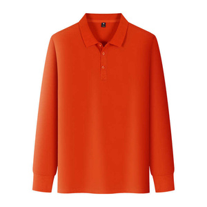Polo de Manga Larga para Hombre, Color Sólido, Tejido de Punto, Estilo Casual, Rojo - Product Image 2