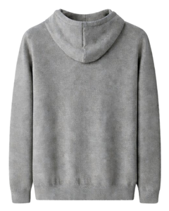 Sweat-shirt à capuche gris pour homme, en coton molletonné, à manches longues, style streetwear décontracté, avec cordon de serrage ajustable. - Product Image 5