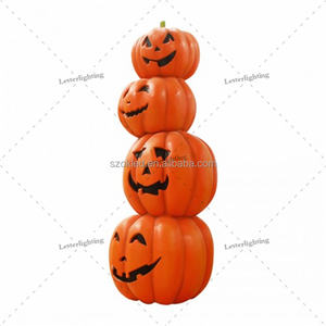 Calabaza <span class=keywords><strong>Torre</strong></span> 4 Monstruo malvado Linterna Árbol Ratones Reaper Calabazas en Caldero Pilar Bruja Murciélago Gato Pato Búho Tarántula Fibra de vidrio - Product Image 3