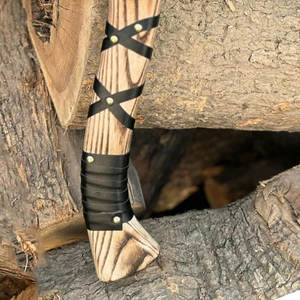 Hache industrielle de style Viking en acier au carbone, design gravé, manche en bois, symbole nordique, pour camping, bushcraft, coupe de bois, décorative - Product Image 5