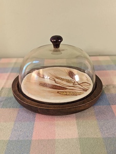 <b>Decorative</b> Wooden Serving platter with Etched Wheat Motif for Rustic Home Accents kitchen serve ware and <b>decorative</b> piece - Product Image 1
