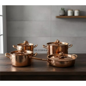 Juego de Ollas y Sartenes de Acero Inoxidable Martillado de Estilo Europeo de Lujo, Ecológico, Apto para Cocina de Gas e Inducción, para Hogares y Hoteles - Product Image 3