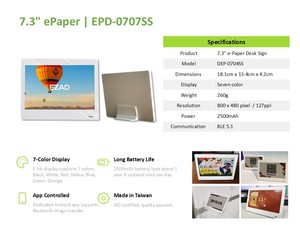 7.3 31.<span class=keywords><strong>5</strong></span> inch kỹ thuật số Kệ nhãn ezad epaper hiển thị EDP 30pin giao diện Ổ cắm gắn mắt an toàn công nghệ eink - Product Image 2