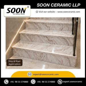 Grande dalle de marbre calcite poli, écologique, pour décoration murale moderne de salon, application imperméable - Product Image 4