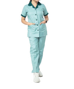 ชุดยูนิฟอร์มพยาบาลแบบสวมใส่สบายสำหรับทุกเพศ รุ่นยอดนิยมปี 2026 ชุดสครับแขนสั้นผ้าโพลีเอสเตอร์ผสมสแปนเด็กซ์สำหรับฤดูร้อน ชุดจั๊มสูทสำหรับโรงพยาบาล - Product Image 6