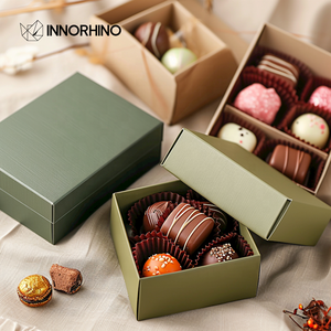 Hộp quà sôcôla tùy chỉnh đầy đủ với ngăn chia |   Hộp giấy đựng thực phẩm, kích thước 8-12 ô, dùng cho nấm cục, kẹo, bánh ngọt & quà tặng - Product Image 4