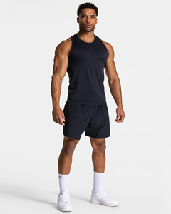 Custom Men's Performance Gym Tank Top Breathable Sweat Wicking Slim Fit Workout Vest with 3D Logo Athletic Training <b>Singlet</b> OEM - Product Image 3