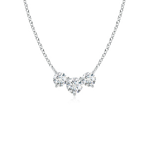 Collier pendentif avec trois diamants ronds de laboratoire, tendance, cadeau de mariage et de fête, en or 10K/14K/18K et argent 925/935 - Product Image 4