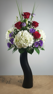 Modern Curved <b>Matte</b> Black Metal Flower Vase Elegant S-Shape Handcrafted Home Decor <b>Table</b> Centerpiece Single Unit Only - Product Image 2