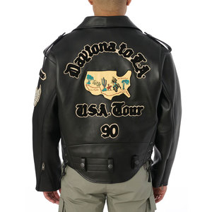 2026 Best Sale Men's Premium Quality Pu Leather Jacket Custom Sizes Avirex Long Clothing With Front & <b>Back</b> Logo For Spring - Product Image 4