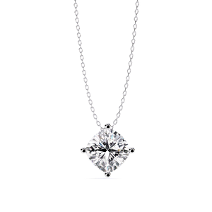 Pendentif en diamant de laboratoire taille coussin couleur E en or massif 18 carats, bijoux fins unisexes pour mariage, fiançailles, anniversaire et cadeaux - Product Image 2