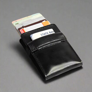 Porte-cartes en cuir véritable pour homme de haute qualité, personnalisé, avec protection RFID, mini, fin, pour poche avant, vente en gros - Product Image 1