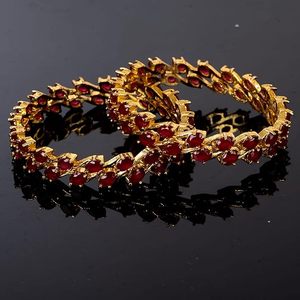 Conjunto de Brazaletes Elegantes de Moda India con Diamantes Americanos Chapados en Oro para Mujeres y Niñas, Brazaletes Kundan y de Piedras con Estilo, Kada y Kanga - Product Image 4