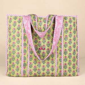 Bolso Tote de Algodón Ecológico Estilo Bohemio de Style De Maison, Bordado Floral Rojo, Diseño Abierto con Estampado a Mano para Mujer - Product Image 4