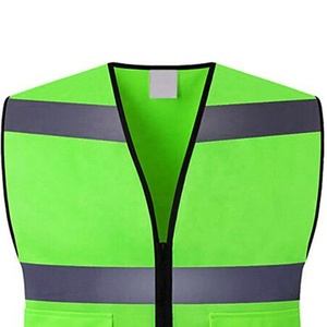 Gilet de sécurité haute visibilité en polyester pour hommes, vêtements de travail réfléchissants, poches, fermeture éclair, antistatique, coupe-vent, vêtements de travail de protection - Product Image 4