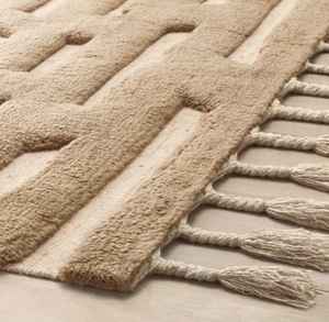 Alfombra de Lana Neutral de Lujo, Diseño Abstracto |   Alfombra de Pelo Corto Suave Anudada a Mano, Antideslizante, Apta para Mascotas, 1 Pieza, para Sala de Estar, Dormitorio, Hogar - Product Image 1