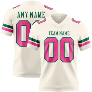 Jersey de Fútbol Americano Moderno de Alta Calidad OEM 2027, 100% Algodón Transpirable, Cuello en V, Diseño Gráfico con Número a Rayas, Talla Grande - Product Image 1