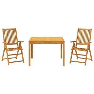 Ensemble de salle à manger de jardin en bois d'acacia massif avec finition huilée, meubles d'extérieur durables et élégants - Product Image 2