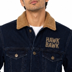 Chaqueta Vaquera Personalizada para Hombre con Cuello de Piel Sintética, Cierre de Botones, Estilo Casual, Corte Regular, para Otoño, Vestimenta Informal de Fin de Semana - Product Image 4