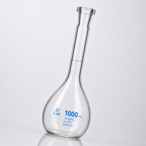 Frasco Volumétrico de Laboratorio de 1000 ml, Clase A, con Tapón de Polietileno, Estándar USP - Product Image 2