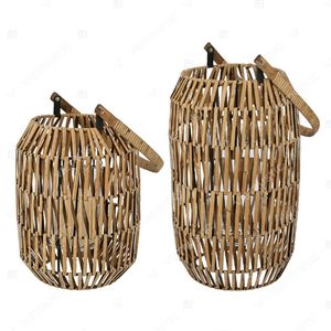 Vietrustic Stylish Woven Lantern Light <b>Hurricane</b> <b>Candle</b> Holder Bamboo Rattan Lantern Hanging <b>Candle</b> Holders - Product Image 6