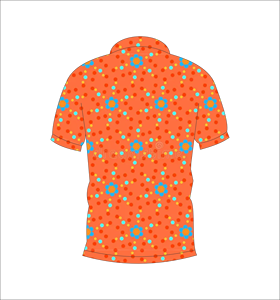 Custom Men Sublimation <b>Polo</b> Shirt <b>Orange</b> Polka Dot Golf <b>Polo</b> Moisture Wicking Short Sleeve Performance Uniform OEM Supplier - Product Image 2