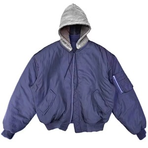 Men's Oversized Bomber Jacket Winter Flight <b>Parka</b> Hooded Zip Up Bomber Coat Custom Streetwear - Product Image 4
