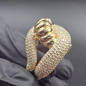 Hip Hop Knot <b>Ring</b> 925 Sterling <b>Silver</b> Gold Plated Iced Out Pave Twist Design Statement Bling Jewelry <b>Ring</b> <b>for</b> <b>Men</b> Women - Product Image 2