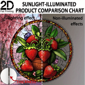 CIFbuy Acchiappasole in Acrilico a Forma di Fragola 8x8 Pollici, Decorazione Murale in Cristallo Stile Rustico, Regalo per la Casa, Arte da Appendere alla Finestra, TikTok per Temu Pick - Product Image 6