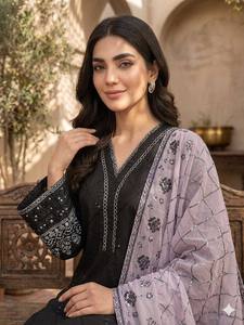 Traje Palazzo Romano Bordado de Calidad de Exportación con Forro y Dupatta de Organza - Product Image 4
