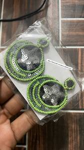 Beaded Earrings Embroidery Wholesale Hand Made Fashion blue Color Earrings <b>Artificial</b> Jewelry for Women Earrings <b>Best</b> Quality - Product Image 4