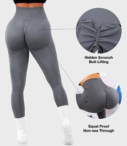 Gym Leggings Women Scrunch Butt <b>Tummy</b> <b>Control</b> High Waisted Butt Lifting Solid Sports Workout Running Compression Tight Yoga Pant - Product Image 4
