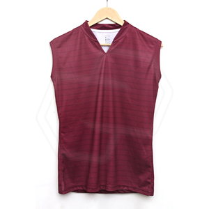 Haut de sport sans manches bordeaux en polyester pour femme, col en V, respirant, uniforme de golf pour adulte, vêtements de sport, chemises athlétiques personnalisées, vente en gros - Product Image 1