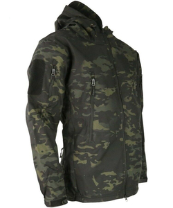Men's <b>Camouflage</b> Fleece Hooded Jacket Zipper Closure Waterproof Windproof Casual Regular Fit 100% Cotton Material Winter Wear - Product Image 2