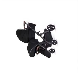 High Quality <b>Lightweight</b> Durable Cross-Wave Stainless Steel Frame Foldable <b>Pushchair</b> Stroller 20KG Load Capacity Cotton Bamboo - Product Image 2