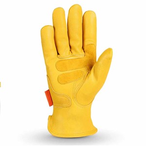 Reinforced Cowhide Grain Leather <b>Driver</b> Work <b>Gloves</b> Heavy Duty Abrasion Resistant High Quality Outdoor Activities <b>Gloves</b> - Product Image 5