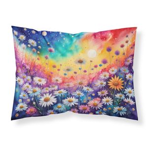 Asters en color Funda De Almohada estándar Ligero Súper suave Fácil cuidado Ilustraciones decorativas Fundas de cojines - Product Image 1