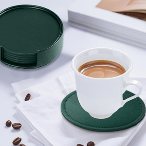 12 sous-verres ronds en cuir de vachette naturel pour tasses à thé, décoration de salon, bureau - Product Image 3