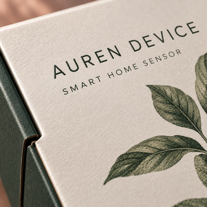กล่องบรรจุภัณฑ์ไปรษณีย์ลูกฟูกพิมพ์ลายสำหรับเซ็นเซอร์บ้านอัจฉริยะ AUREN แบบกำหนดเอง - Product Image 3
