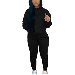 Conjunto de Sudadera con Capucha y Pantalones Deportivos Unisex 2026, Color Sólido, Felpa Francesa, Corte Regular, Otoño - Product Image 2