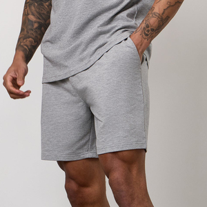 Cotton Terry Shorts Men's Gym Sweat Shorts Casual Joggers <b>Elastic</b> Waist Trousers Hip Hop Shorts Men - Product Image 1