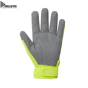 High-Visibility Safety Work Gloves, Neon Yellow Breathable Mesh, Reflective <b>Strip</b>, Anti-Slip Grip, and Adjustable Hook-and-Loop - Product Image 2