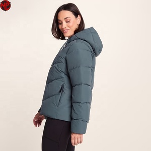 Chaqueta acolchada para mujer con capucha, abrigo de plumón con cremallera, ropa de abrigo de invierno, parka informal ligera y cálida, chaqueta acolchada para mujer - Product Image 4