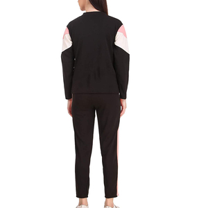 Ensemble de survêtement color block pour femme, col rond, manches longues, respirant, décontracté, pour l'automne, en Spandex et Polyester - Product Image 2