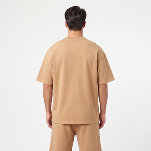 Ensemble T-shirt et short pour homme de haute qualité, coupe oversize, épaules tombantes, coton premium, style streetwear - Product Image 5