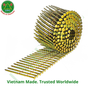 Industrial Grade Zinc Yellow-Chromate Plated Steel Coil <b>Nails</b> 2-3/4 Inch Diameter Smooth/Screw Shank Checkered Head <b>Nail</b> <b>Nail</b> - Product Image 2